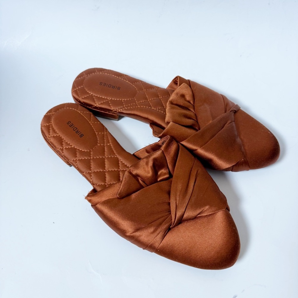 Birdies Songbird Copper Satin Slip On Mules Size 7